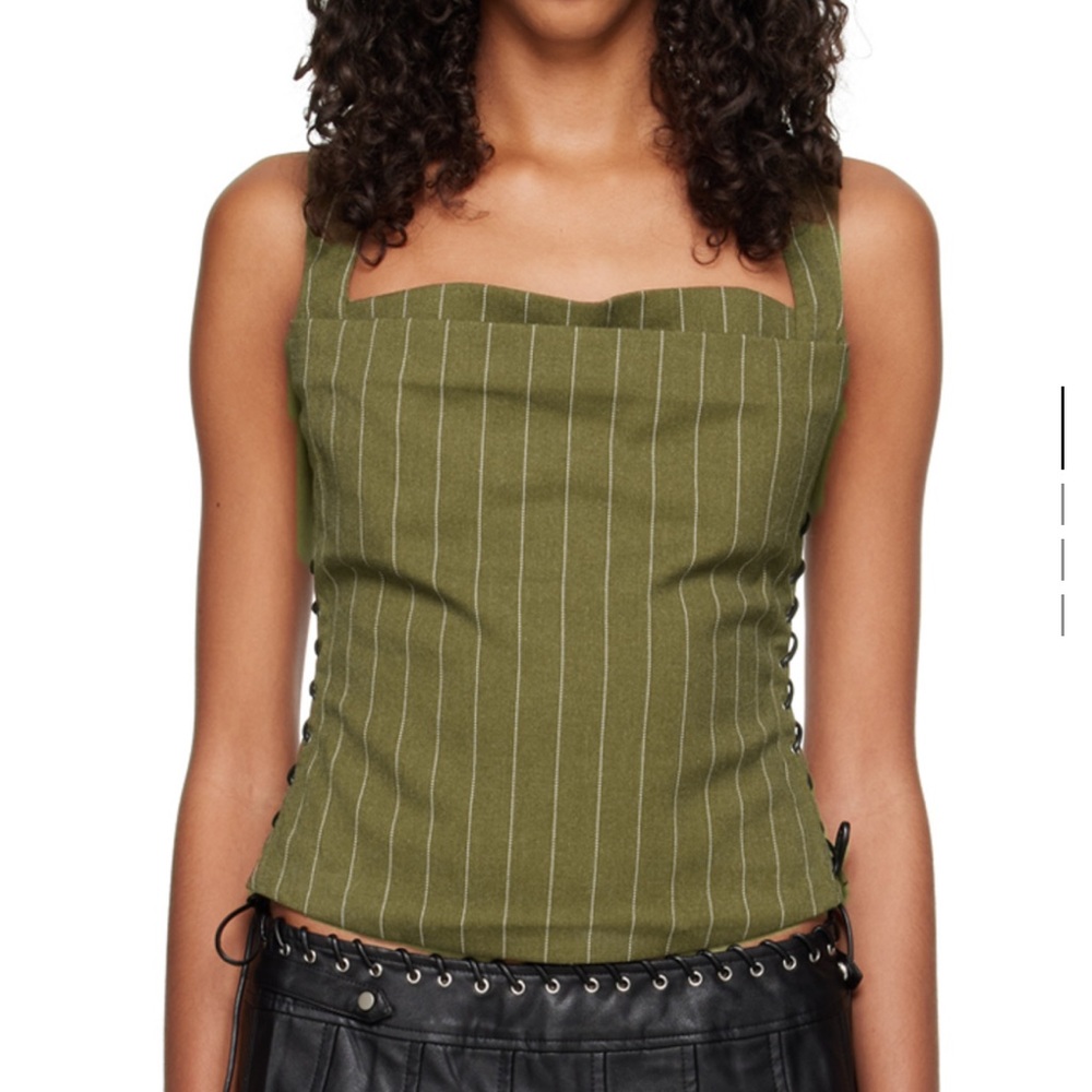VALLOIS CORSET - OLIVE PINSTRIPE